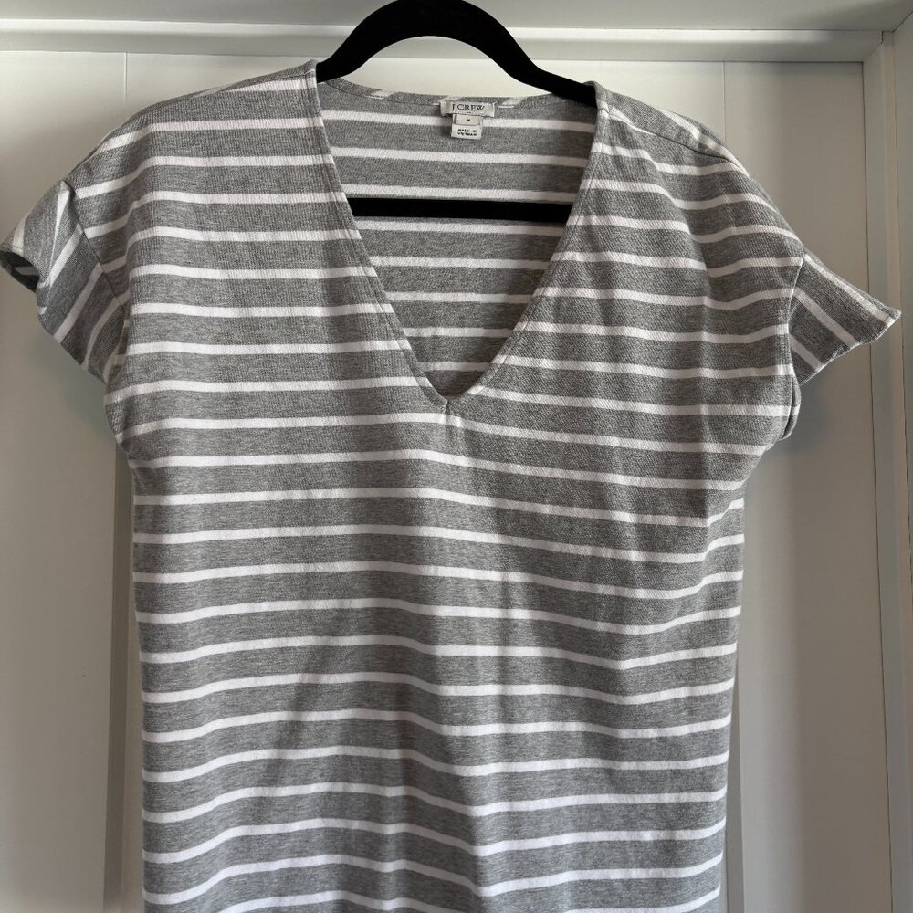 J crew flutter sleeve striped shirt